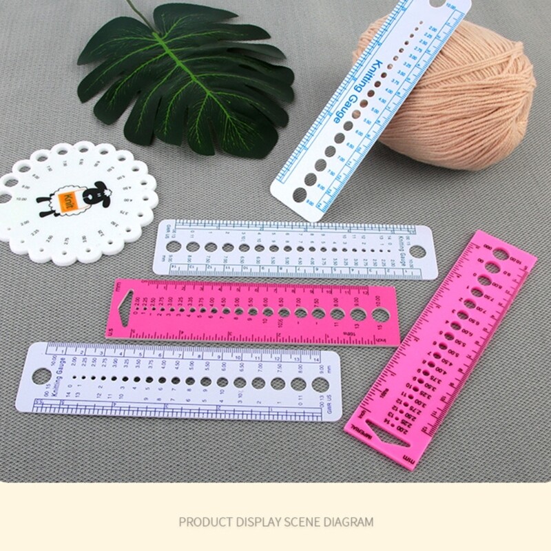 Multifunctional Knitting Needle Gauge Ruler Knitting Needle Measuring