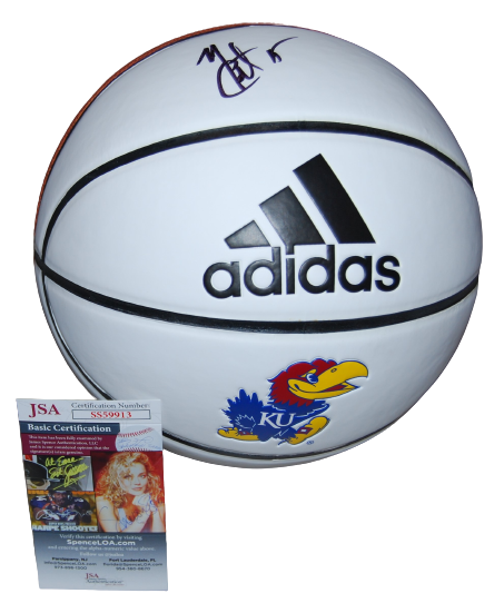 Mario Chalmers Autographed Signed Kansas Jayhawks () F/S logo basketball JSA COA SS59913 