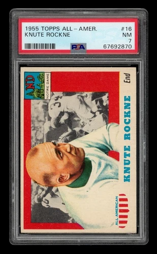 1955 Topps All-American Set-Break # 16 Knute Rockne PSA 7 NM