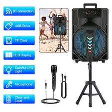 15" Portable Bluetooth Speaker MPX-1502SM USB/TF/AUX/FM Radio/TWS with Mic Stand