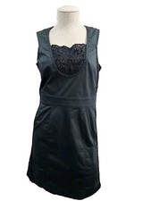 GUCCI Womens 6 Black Eyelet Sleeveless Shift Dress Vintage Y2K Designer Auth EUC