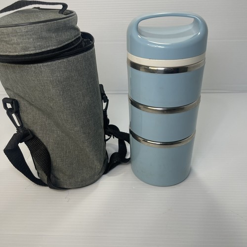 Porta Pranzo AdultoAcciaio Inox Isolato 3 Strati Impilabile Antiperdite Conservazione Alimenti - Foto 4 di 17