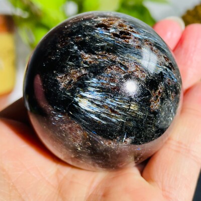 319g Natural Astrophyllite Fireworks Stone Quartz Crystal Sphere Ball Healing