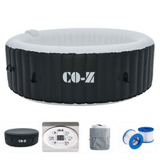 CO-Z Blow Up Hot Tub with 130 Jets for Sauna Pool Bath 6 Person Outdoor Spa Tub