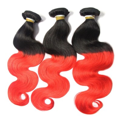 1b#red Body wave 3 bundle + closure