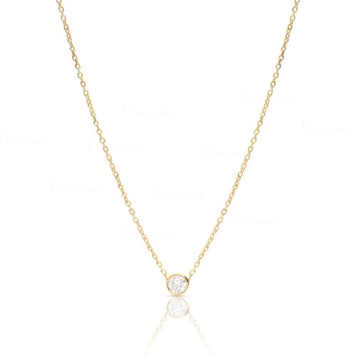 14K Gold 0.11 Ct. Lab-Created Diamond Yard 18 Inch Long Chain Necklace - Picture 4 of 6