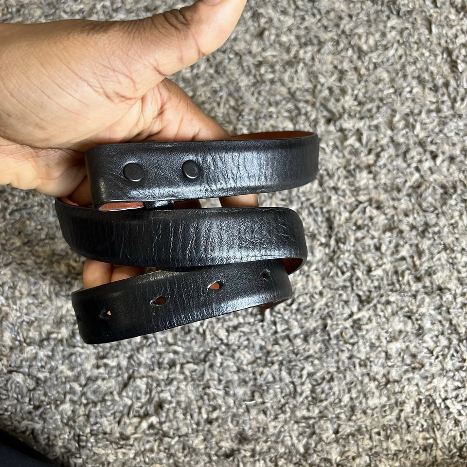 Correa de cinturón de cuero italiano negro Robert Lee Morris RLM talla M (31-35”) cintura Foto 2 de 4