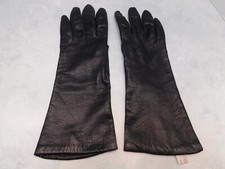 CARSON PIERRE SCOTT LADIES BLACK LEATHER GLOVES SILK LINING SIZE 7 MADE IN ITALY