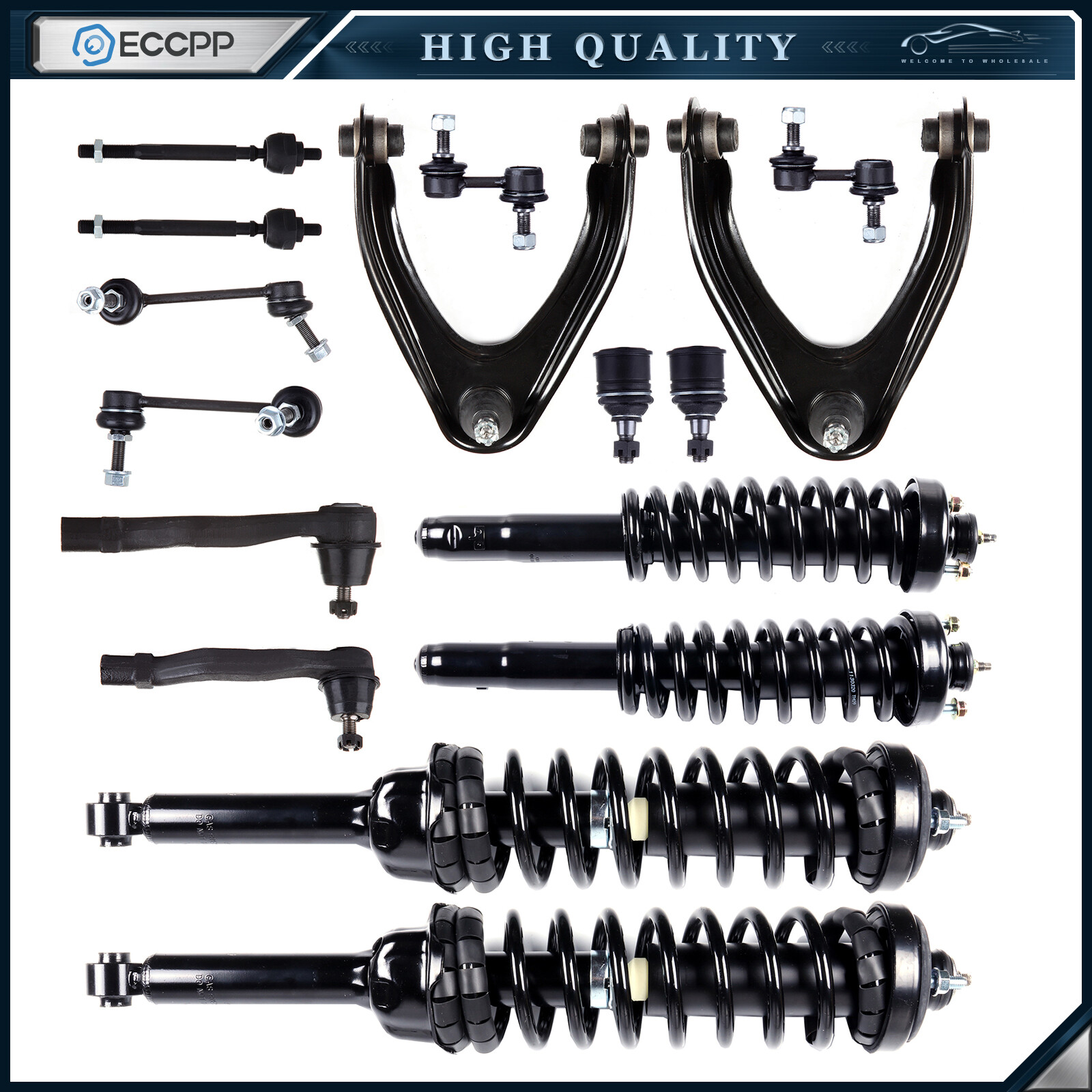 For 199701 Honda CRV Complete Struts & Ball Joint Tie Rod Sway Bar