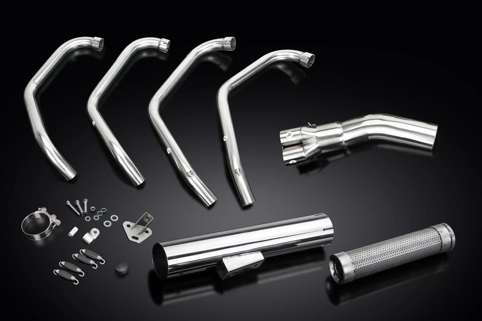 Silenciador recto de acero inoxidable 4-1 escape completo Honda CB750 CB750K 1969-1976 Foto 2 de 4