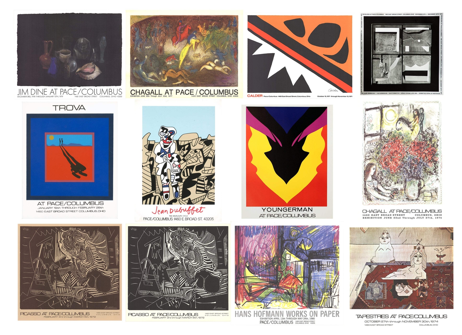 Bundle- 12 Assorted Various Artists Pace Columbus Original Posters