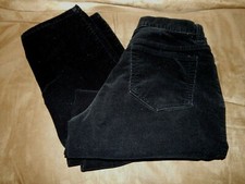 Women's 8 Eddie Bauer Black Corduroy Pants Slacks 30x30 Mom Tapered Leg