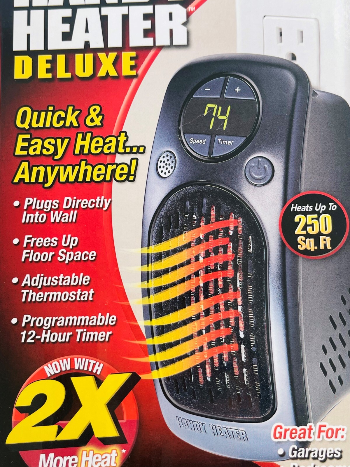 Handy Heater Deluxe 2X More Heat, 600 Watts, As Seen On TV | eBay