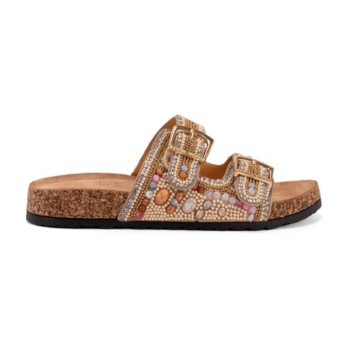 JOMIX Ciabatte Donna Estive Sandali Sughero Plantare Dobbia Fibbia Moda Sandali - Foto 27 di 29