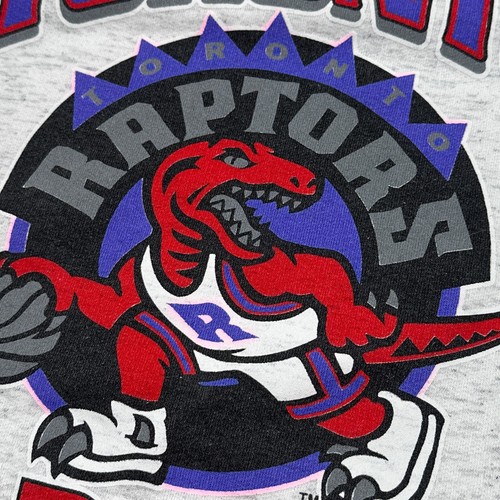 Vintage 90s Toronto Raptors 1994 Debut Logo Gray Fleece Sweatshirt Mens XL - Picture 5 of 9