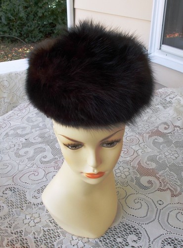 dark brown fur hat