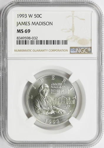 1993-W 50c James Madison Commemorative Half Dollar NGC MS69