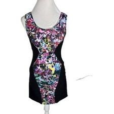 Vera Wang Wms Sz 2 Multi Color Stretch  Sleeveless Dress B27