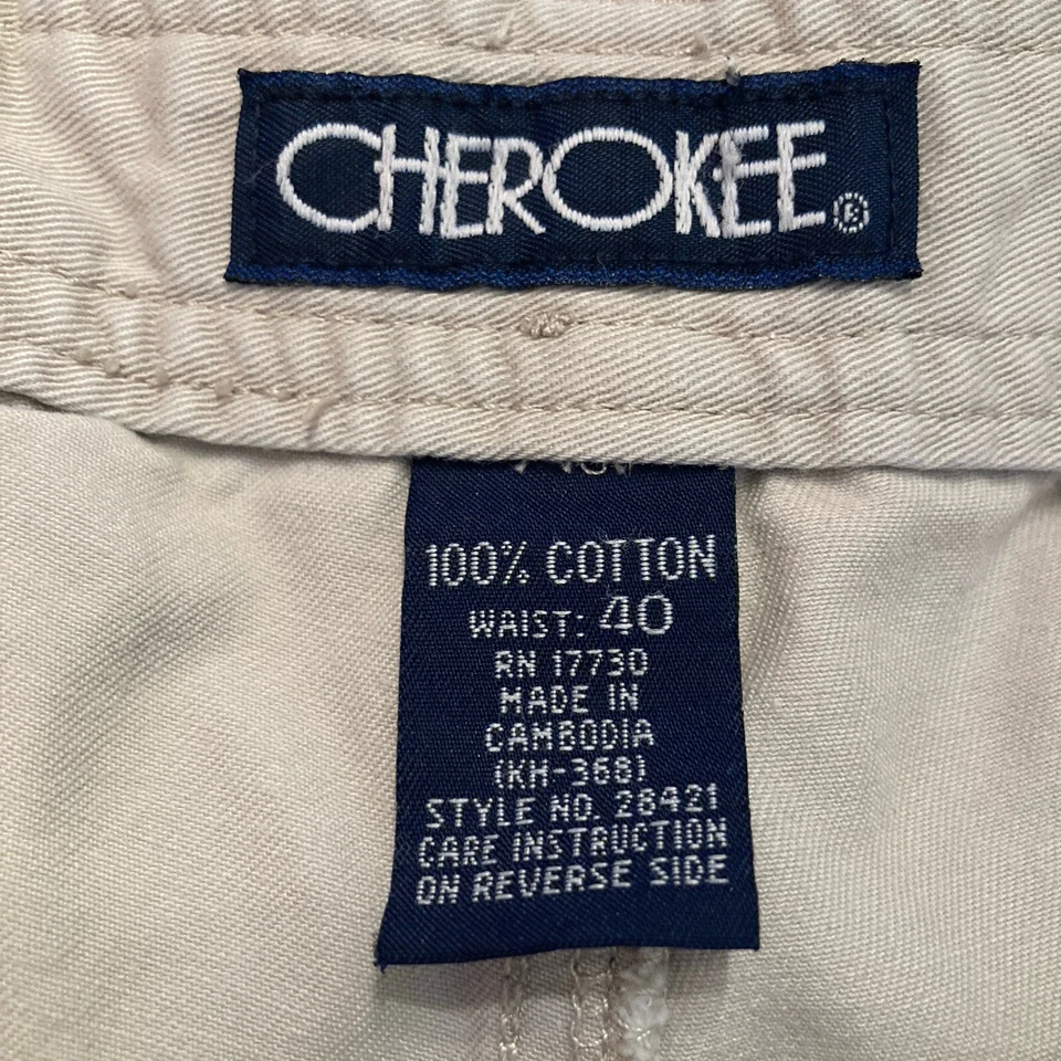 Pantalones cortos cargo Cherokee caqui para hombre, talla 40 Foto 3 de 4