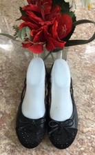 Sam Edelman Beatrix Black Leather Bow Stud Spiked Ballet Flats Sz 5M EUC 90