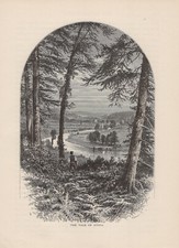 1875 Vale of Avoca River Ireland WOOD ENGRAVING