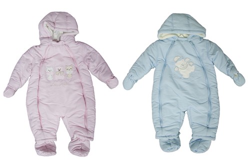 Eskimo Tuta Tutone TERMICO Neonato Newborn BABY Neve Sci Felpato ROSA  CELESTE | eBay