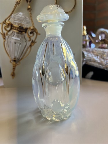 Vintage "Irice" Opalescent Gold Tones Floral Topper Perfume Bottle French - Picture 3 of 8
