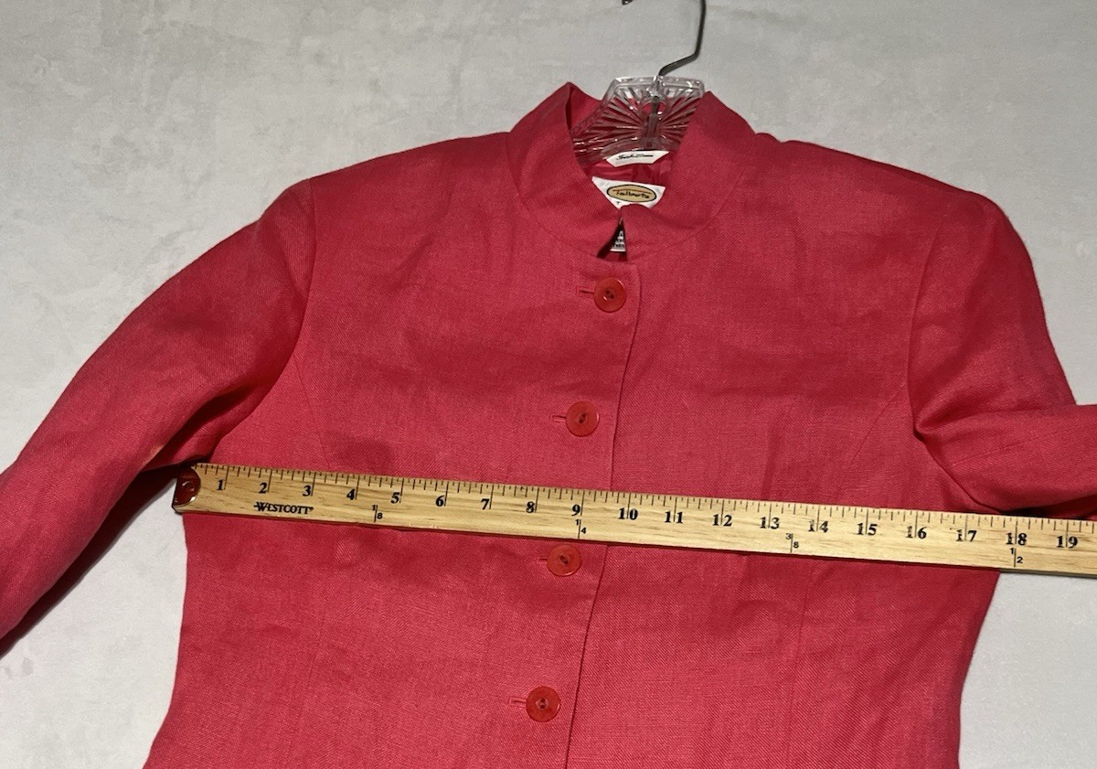 Veste En Lin Talbots Rose Clair - Taille 12 (équivalent 4 Petites), Légère, Manches Longues - Occasion Très Bon état