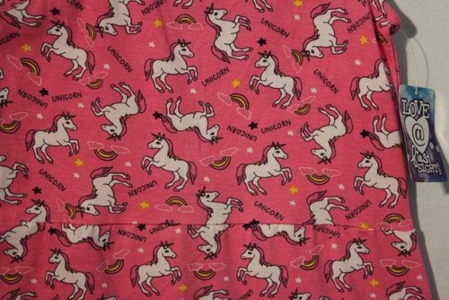NEW Girls Summer Dress Size XL 14 - 16 Pink Unicorn Sleeveless A-Line Cotton - Picture 2 of 3