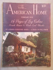 THE AMERICAN HOME MAGAZINE February 1938 DIONNE QUINTUPLETS AD Log Cabins quints