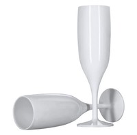 24 X Weiß Champagner Glas Wiederverwendbar 175Ml Prosecco GläSer Plastik Waschen