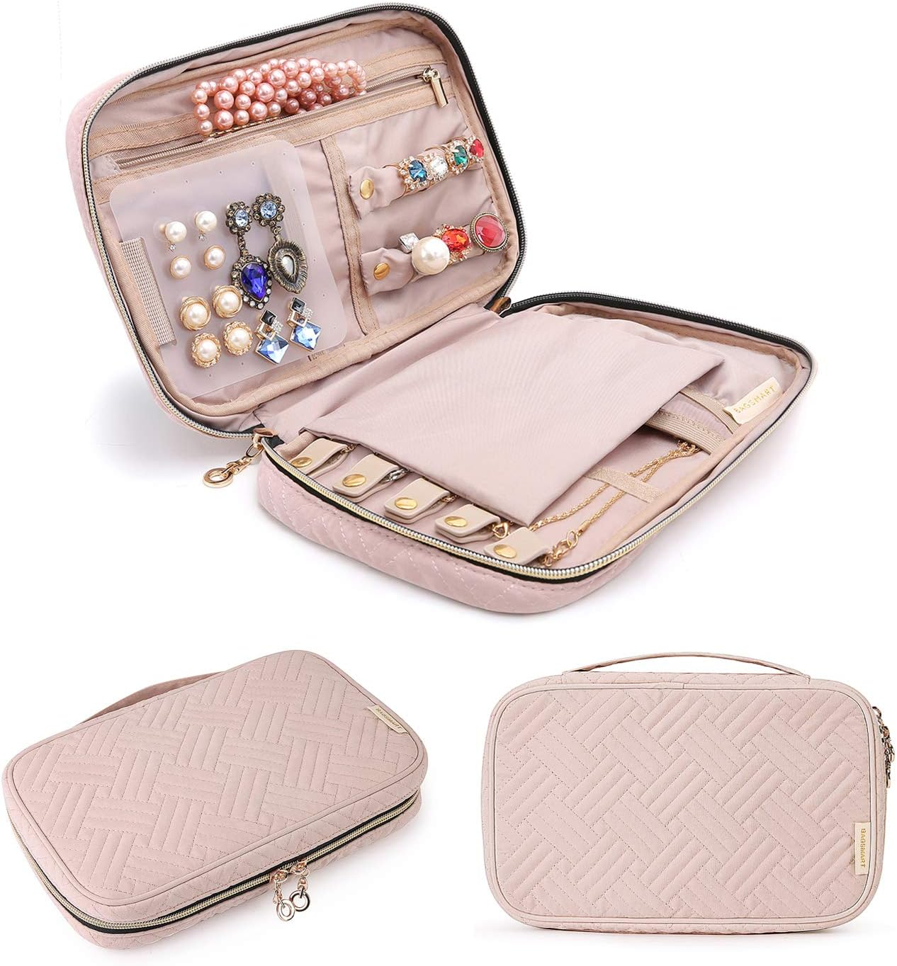 Jewelry Organizer Case Travel Jewelry Storage Bag for Necklace, Earrings, Rings,-image