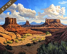 Canyonlands with mesas oil painting 8x10 Print