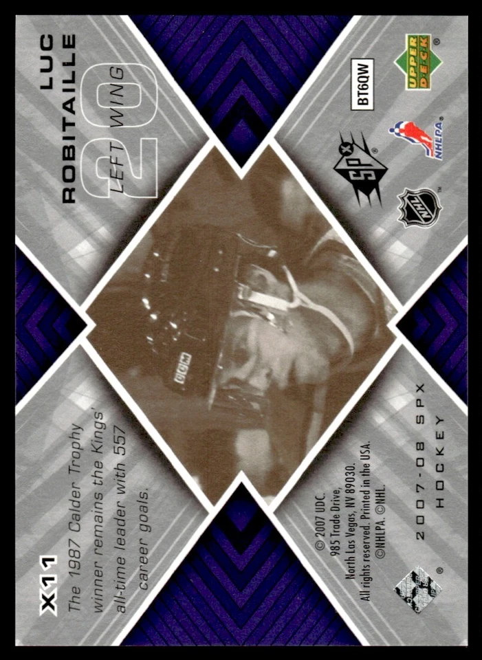 2007-08 SPx SPXtreme /999 Luc Robitaille Los Angeles Kings #X11 - Image 2 of 2