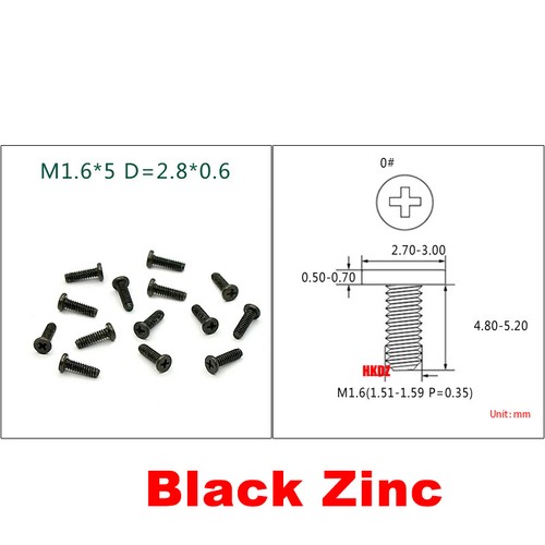 M1.6/M1.7 Phillips Thin Flat Head Machine Screws 304 Stainless Steel/Carbon Bolt - Picture 20 of 38