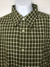 Express Men's Cotton Green Check Pattern Long Sleeve Button Down Shirt - Size S