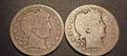 (2) Barber Quarters (1908-D & 1909)--True Auction!