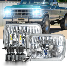 Pair FIT Ford F150 F250 F350 1978-1986 7x6 5x7 inch LED Headlight Hi/Lo beam DRL