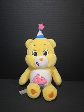 Care Bears Birthday Bear Plush Yellow Party Hat 2021 Basic Fun 10"