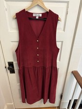 Karen Scott Collections Women’s Vintage Red Corduroy Dress 100% Cotton Size 14