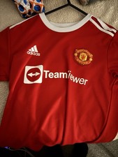 manchester united home t shirt 2017-2018 season, signs of wear visible 