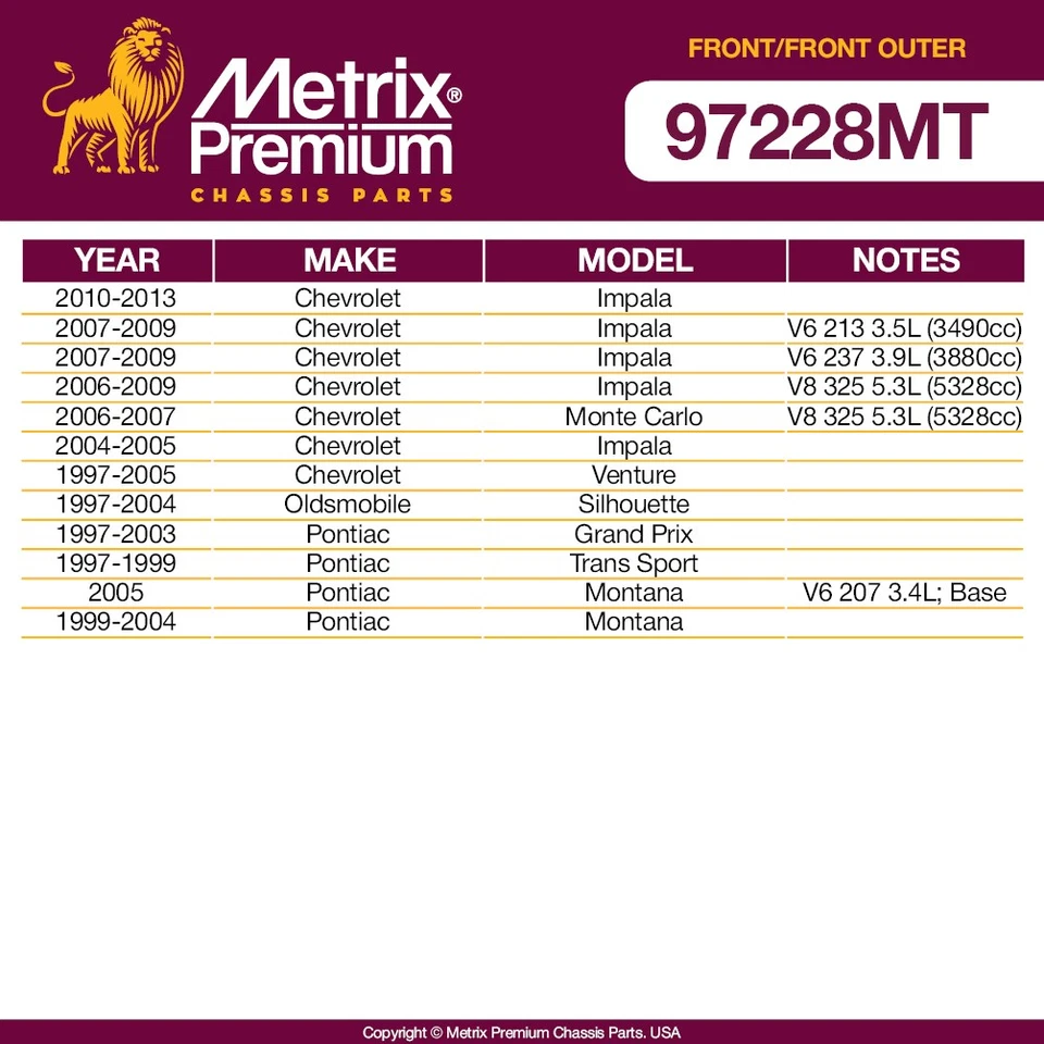 Kit de extremo de barra estabilizadora exterior y barra estabilizadora delantera para Chevrolet Impala 04-13 4 piezas Foto 2 de 4