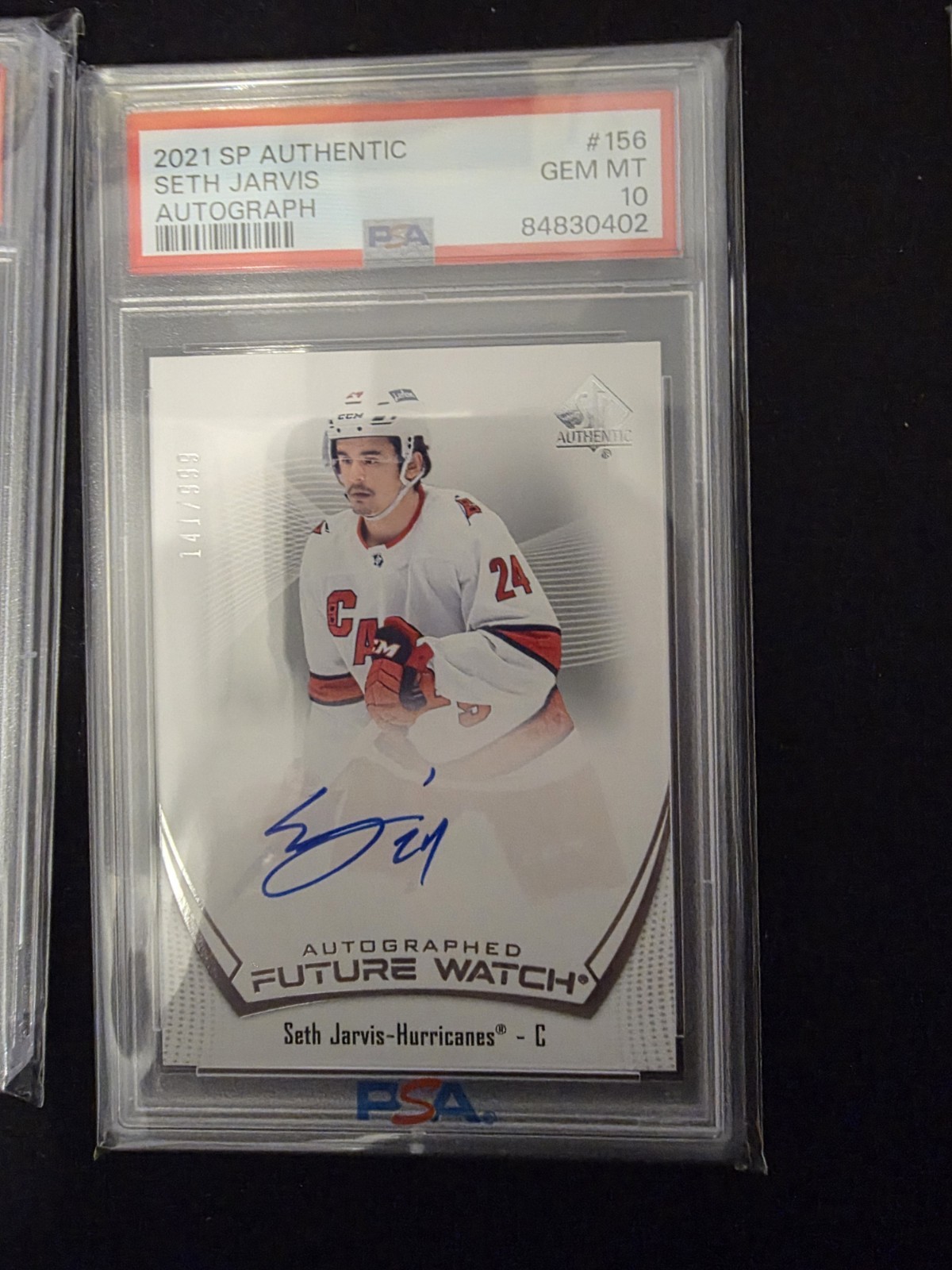 Seth Jarvis Future Watch Auto / 999 Psa 10 2022-23 Sp Authentic Rookie Card