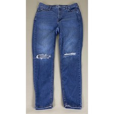 Old Navy Rockstar Super Skinny Jeans Size 14-18 Blue Extra High Rise Distressed