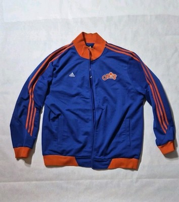 Adidas Cleveland Cavaliers Mens Size 2XL Track Jacket Blue Orange NBA Retro Cavs