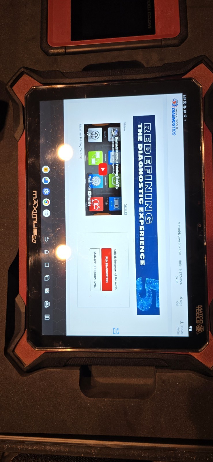 Matco Tools Maximus 5.0 Diagnostic Scan Tool Kit. With Case.