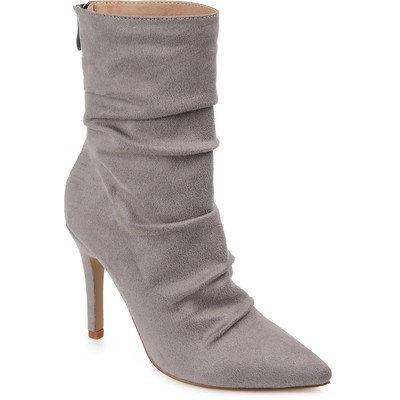 Journee Collection Womens Markie Gray Mid-Calf Boots 10 Medium (B,M) BHFO 3297
