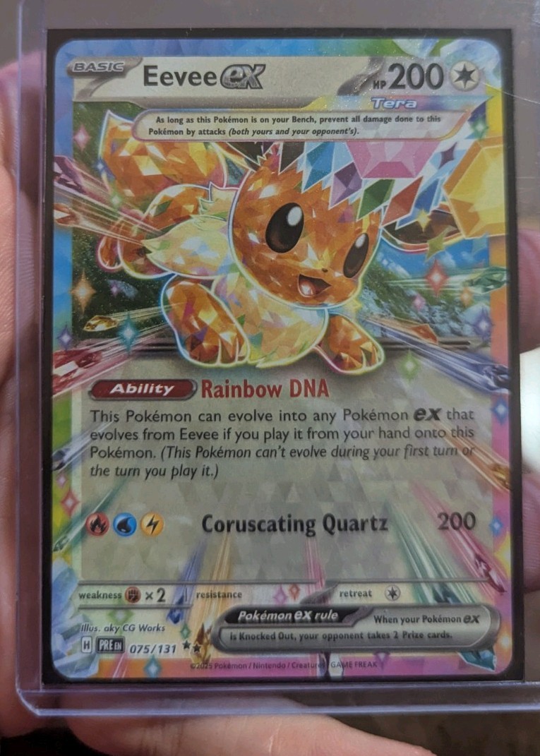 Pokémon TCG Eevee EX Prismatic Evolutions Double Rare Holo Card 75/131 SV NM