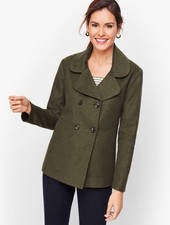 Talbots Petite Brushed Italian Wool Double Breasted Jacket
