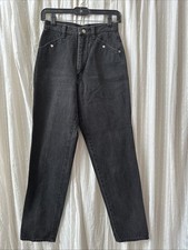 VTG Wrangler Silverlake Women's Black Western High Rise Tapered Jeans 7/8x34 USA